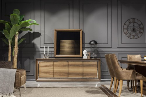 Credenza specchio marrone - credenza, +