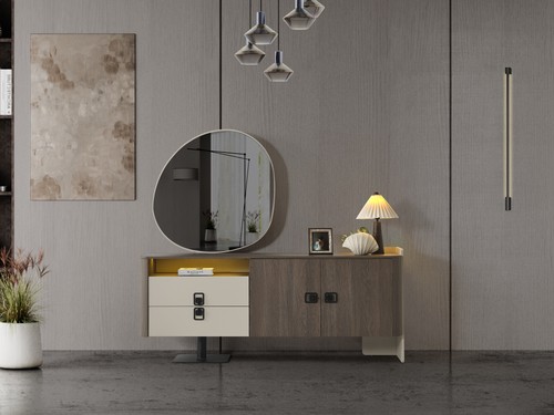 Consolle con specchio - , legno