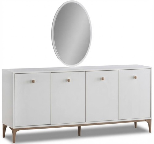 Credenza bianca specchio sala